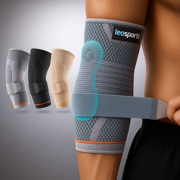 Leosportz (pack of 2) Elbow Support for Gym with Gel Support - Elbow Brace Elbow Support