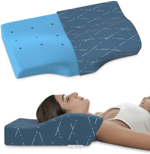 MY ARMOR Cool Gel Memory Foam Cervical Pillow with Outer Cover, 20" x 12", Dual Height, Cervical Pillow