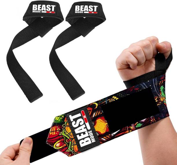STEIGEN FITNESS Printed Wrist bands for gym with deadlift straps combo Wrist Support