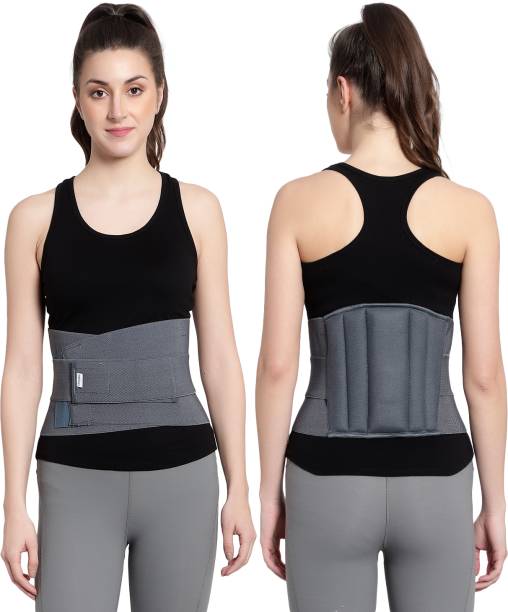 AASHI CARE L.S belt Unisex Premium For Lower Back Support (Grey) Men & Women Back / Lumbar Support