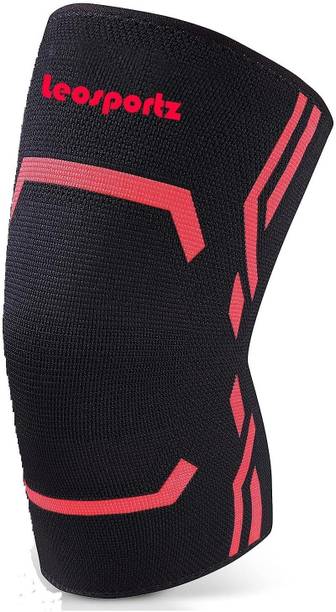 Leosportz 1 Pack Brace, Compression Sleeve Unisex, Running,Gym, Hiking Knee Support