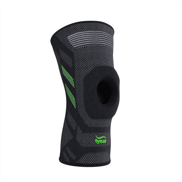 TYNOR Knee Cap Air Open Patella, Black & Green, Medium, 1 Unit Knee Support