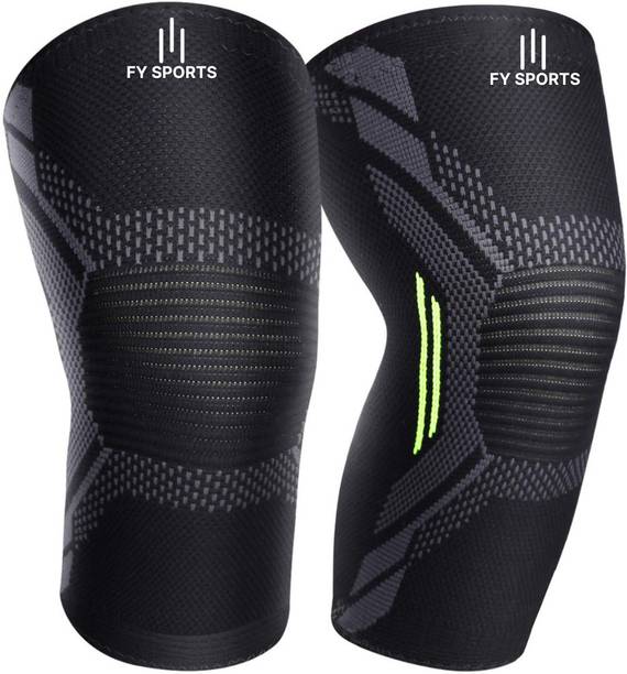 FY Sports 2 Pack Knee Brace Cap, Support Compression Sleeve Unisex, Running, Gym, Hiking Knee Support