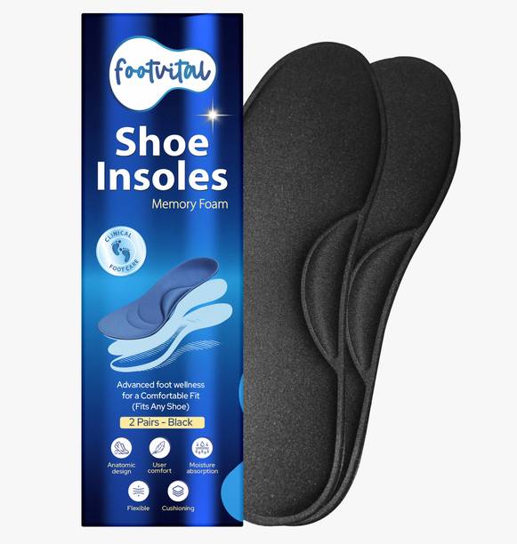 Foot Vital Memory Foam Shoe Insoles Comfortable Insoles Supports Heel & Arch (Pack of 2) Insole
