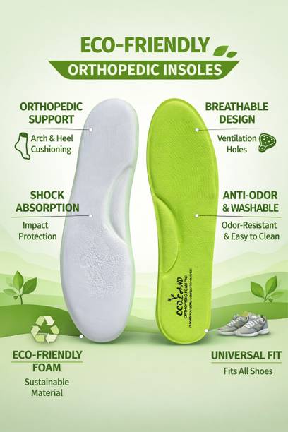 ECOLAND MEN'S ORTHOPEDIC SHOE INSOLE GREEN Foot Support