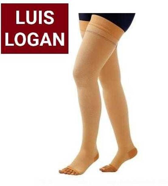 LUIS LOGAN Compression Varicose Vein Stocking Thigh Length Support (Beige,S) Knee Support