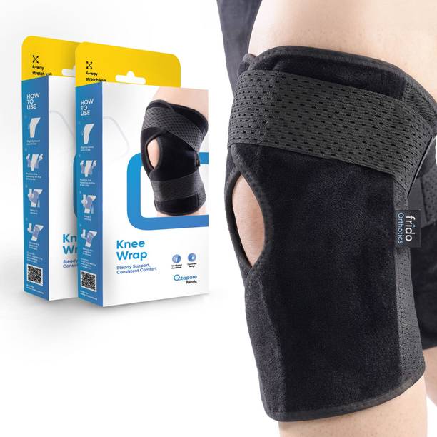 Frido Orthotics Knee Support Wrap | Adjustable Knee Brace with Open Patella | 2 Unit Knee Support