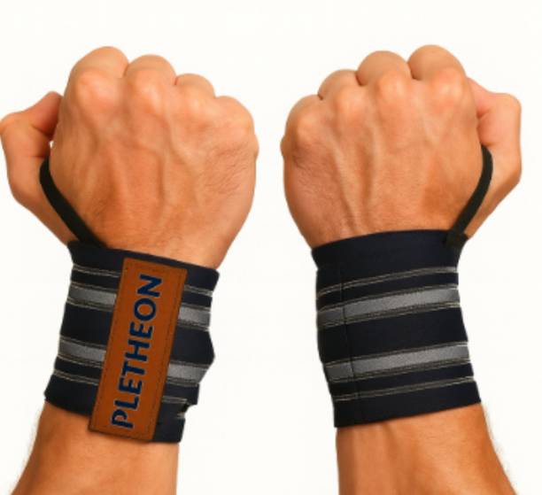 PLETHEON Wrist Wraps with Thumb Loop for Gym | Compression Support for Weightlifting Wrist Support