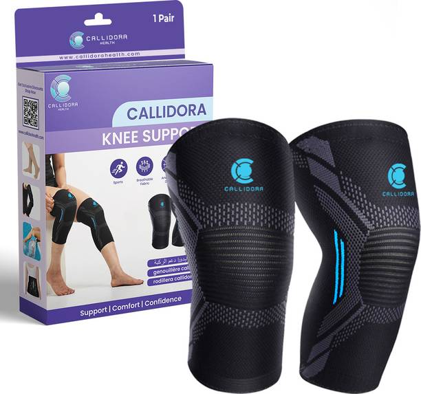 Callidora Health Callidora Knee Support, Knee Cap, 1 Pair, Black, Unisex Knee Support