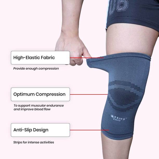 Attivo Unisex Breathable Knee Cap (Pair) for Knee Joint Pain, Gym, Running, Exercise Knee Support