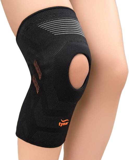 TYNOR Knee Cap Air Open Patella, Black & Orange, Large, 1 Unit Knee Support