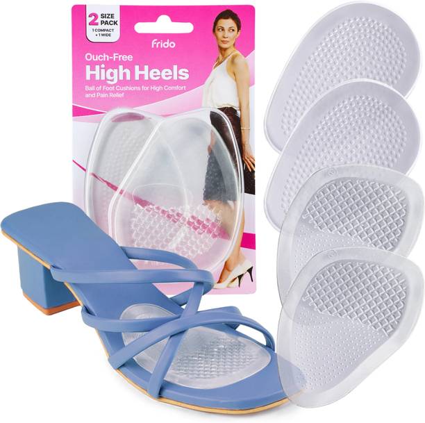 Frido High Heels Ball of Foot Cushions, Pack of 2 Pairs (1 Wide & 1 Compact) Heel Support