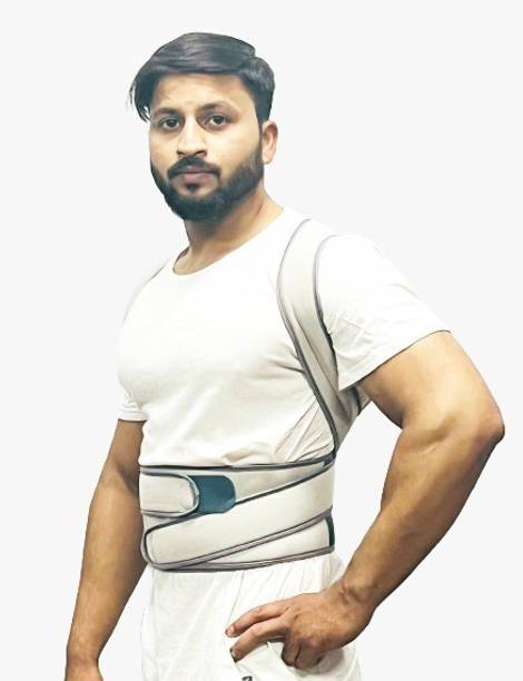 PLETHEON Posture corrector belt Unisex,Back straightener Grey UNIVERSAL FIT Back brace Posture Corrector