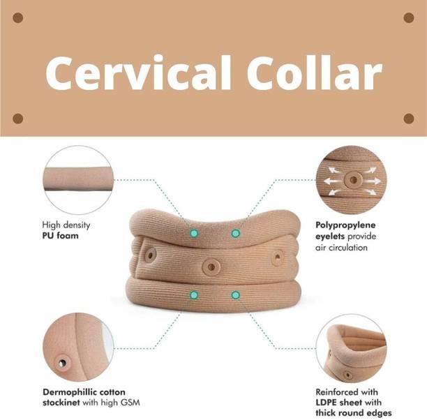 LUIS LOGAN Soft Cervical Collar Adjustable Neck brace Support Relieves Pain Unisex(BEIGE,L) Neck Support