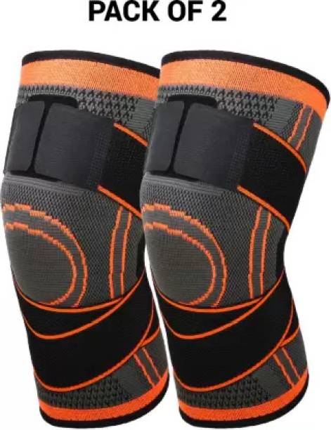 Aj style Dual strap compression knee sleeve cap support for men and women (pack of 2) Knee Support