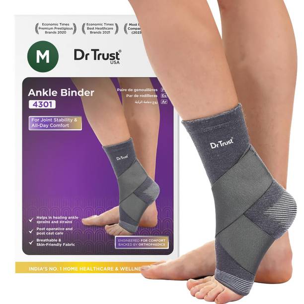 Dr Trust USA 4301 Ankle Binder Brace for Pain Relief, Compression, Sports Injury Recovery Ankle Support