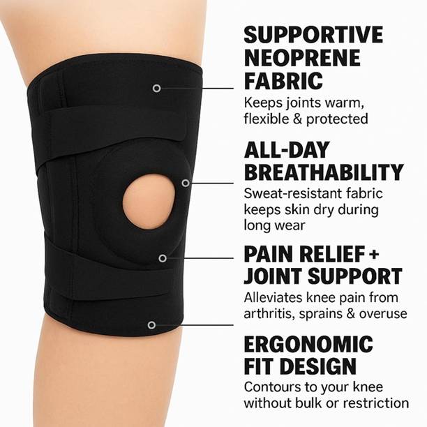 Adbuchhi Adjustable Sports Knee Support Cap with Secure Flexible Fit for Men Women Knee Support