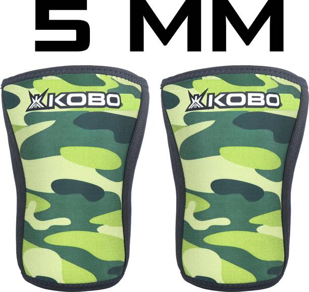 KOBO 5 mm Knee Sleeves For Power Weight Lifting Knee Support