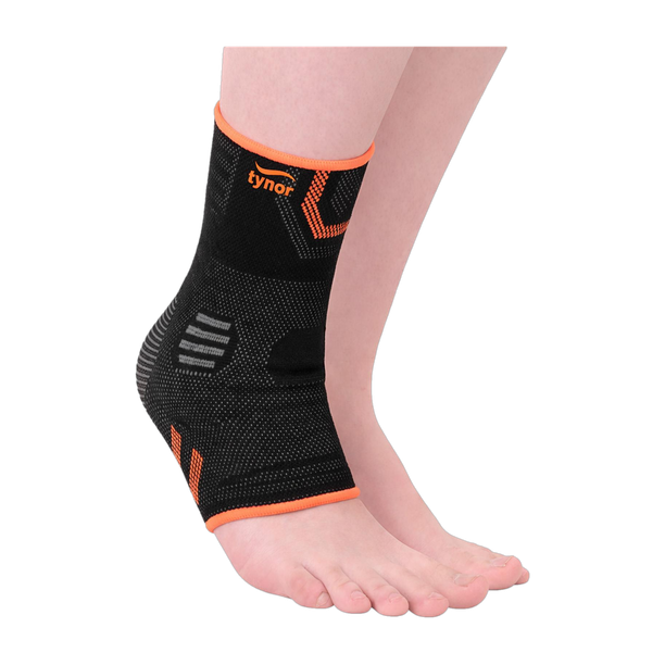 TYNOR Ankle Support Air Pro, Black & Orange, Large, 1 Unit Ankle Support