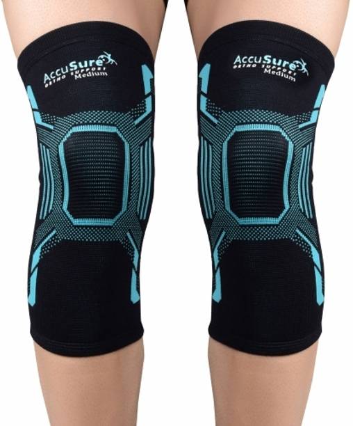 AccuSure Orthopedic Pain Relief Knee Support Cap Brace Pair Gym, Running For Men & Women Knee Support