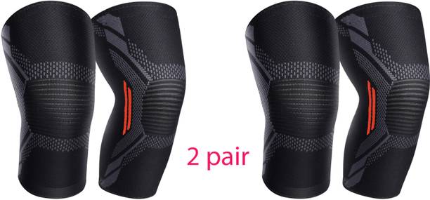 Leosportz 2 pair Knee Brace, Compression Sleeve Support Unisex, Running,Gym, Hiking Knee Support