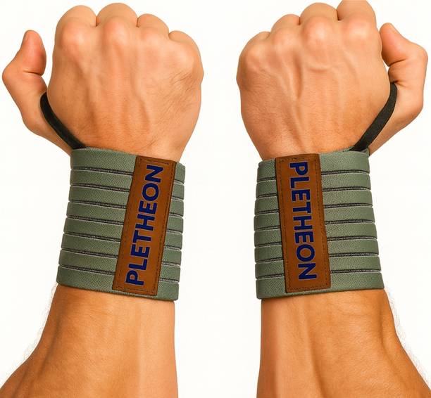 PLETHEON Wrist Wraps with Thumb Loop for Gym | Compression Support for Weightlifting Wrist Support