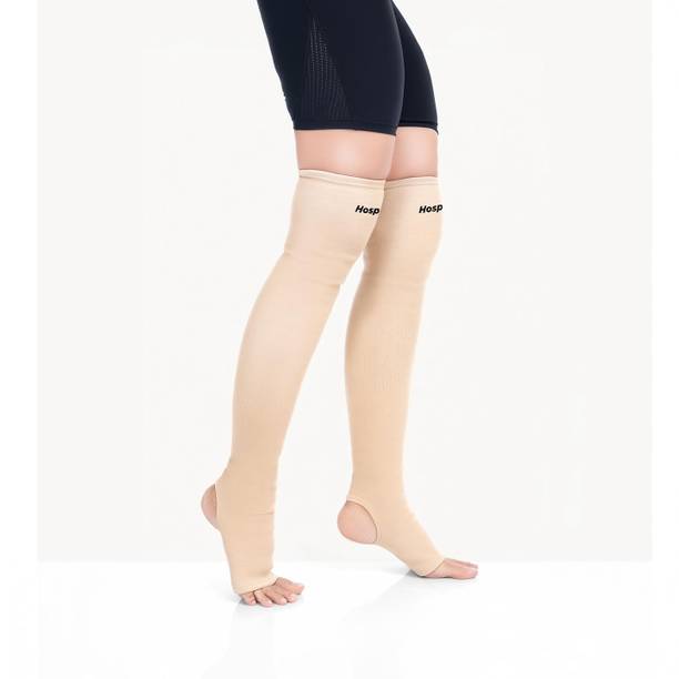 HOSPIKART Varicose Veins Compression Stockings Above Knee for Men & Women (M, 1 Pair) Knee Support