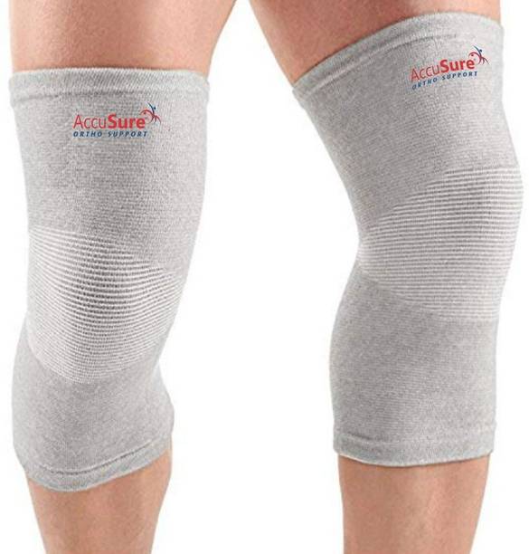 AccuSure Bamboo Yarn 4 Way Stretchable Pain Relief Knee Cap For Running, Gym & Sports Knee Support