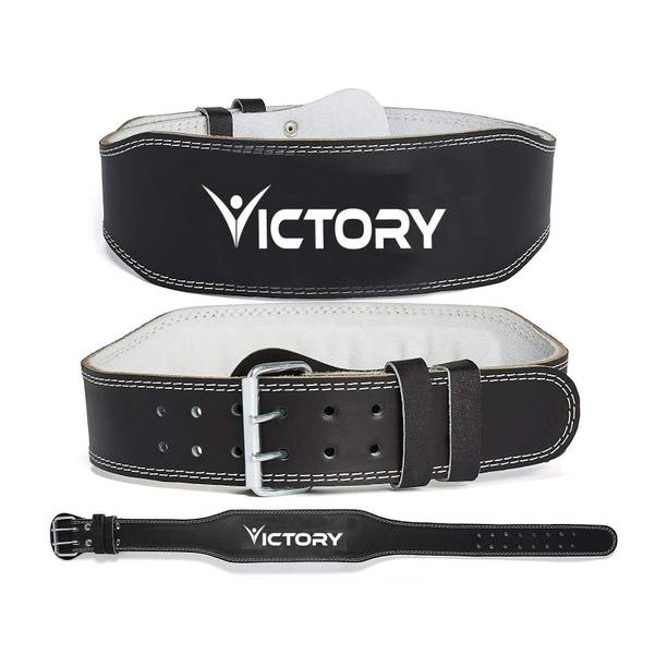 VICTORY Genuine Leather Weight Lifting Gym Belt Back Support Power Lifting Belt Back / Lumbar Support