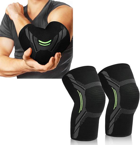 GymWar Combo Set of Knee Caps & Elbow Support for GYm Workout Knee Support