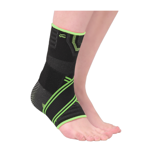 TYNOR Ankle Binder Air Pro, Black & Green, Large, 1 Unit Ankle Support
