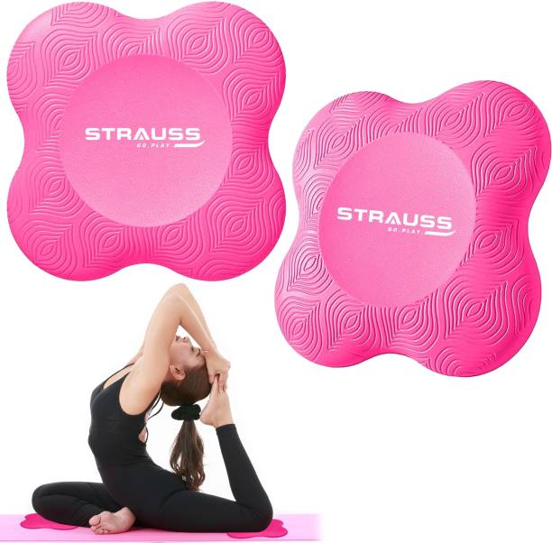 Strauss Yoga Knee Pad Cushions | Yoga Accessories | Support For Knees & Elbows (Pair) Knee Support