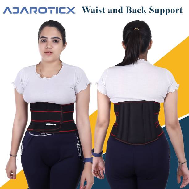 Mulkraj Ortho NEW-Black-Red Back Pain Belt Support-111 Back / Lumbar Support