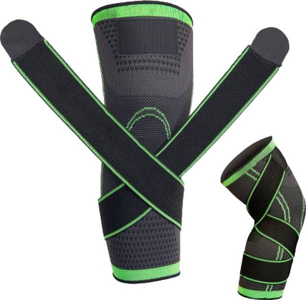 iamalot 3D KNEE CAP/SLEEVES WITH DUAL STRAPS FOR COMPRESSION FOR MEN & WOMEN (1 PAIR) Knee Support
