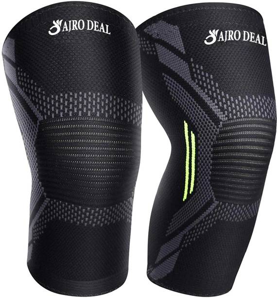 AJRO DEAL Knee Cap Compression Sleeve, Anti-Slip Design for Gym Running Injury Protection Knee Support