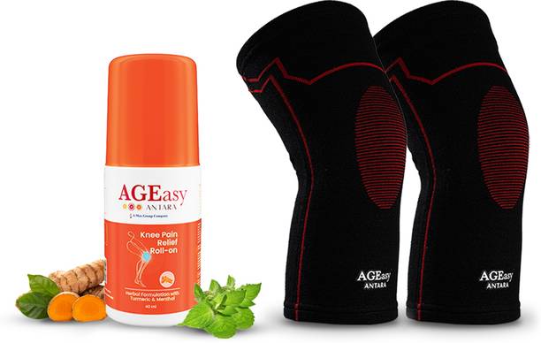 AGEasy Comfort Knee Cap + Pain Relief Roll On (40mL) Knee and Back Pain Relief Knee Support