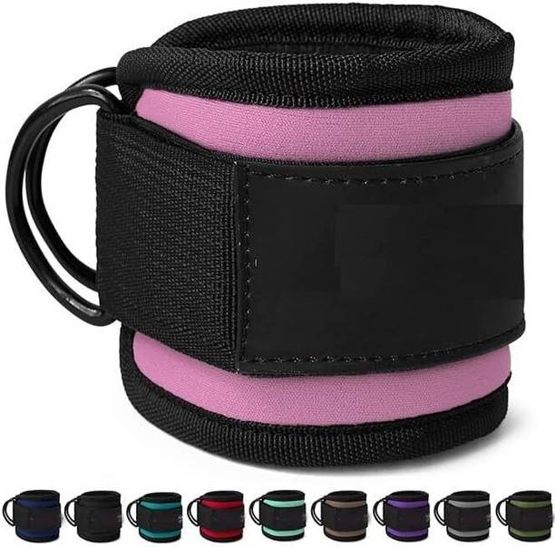 Leosportz Gym Ankle Straps for Cable Machines attachment with heavy D-Double Ring Ankle Support