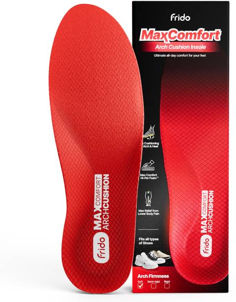 फ्रिडो Max Comfort Soft Arch Cushion Insole, Large (8 to 11 UK) Pack of 1 फुट सपोर्ट