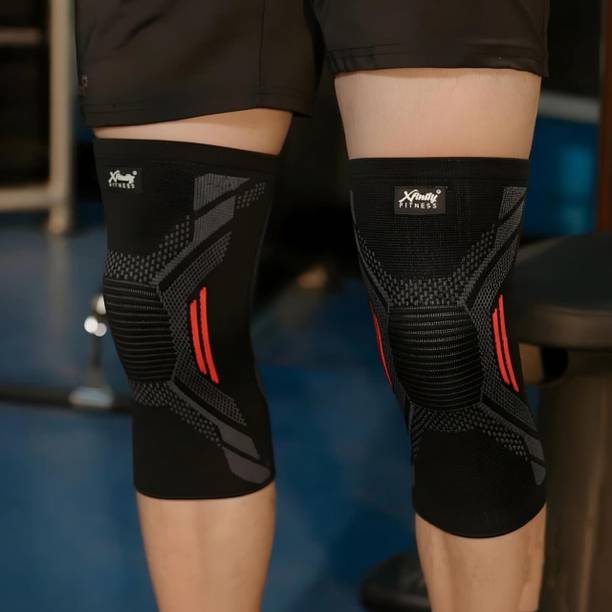 Xfinity Fitness PROFESSIONAL KNEE SLEEVE SUPPORT CAP FOR GYM EXERCISE AND WORKOUT PACK OF 2 Knee Support