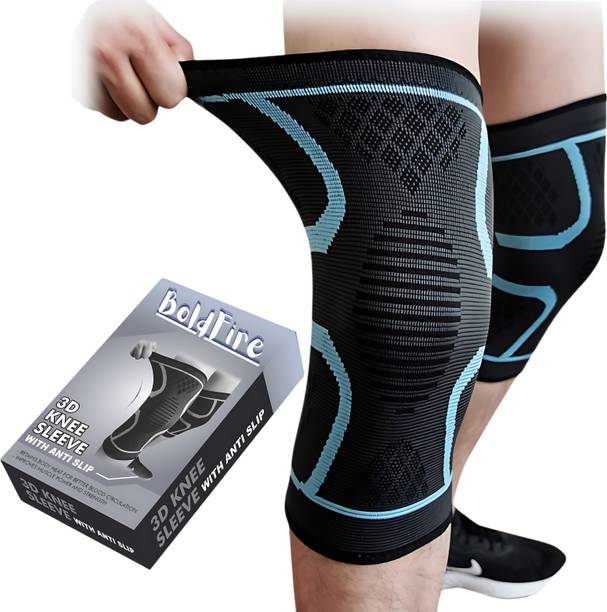 BoldFire 2 Pack Brace, Compression Sleeve Unisex, Running,Gym, Hiking Knee Support