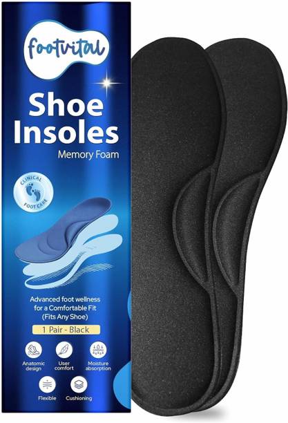 Foot Vital Memory Foam Shoe Insoles Comfortable Insoles Supports Heel & Arch (Pack of 1) Insole