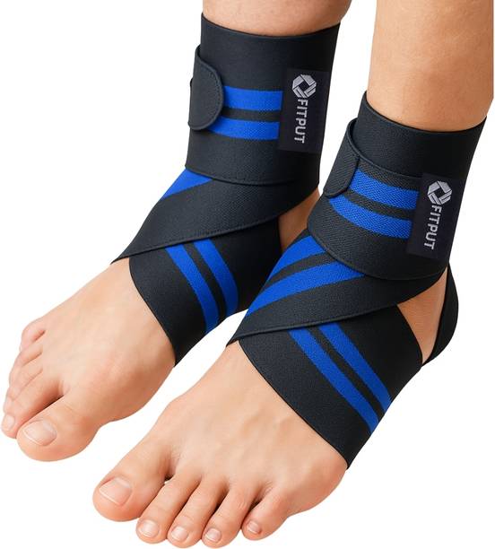 FITPUT Ankle Support Brace Compression wrap for Injury Recovery, Sports & Running Ankle Support