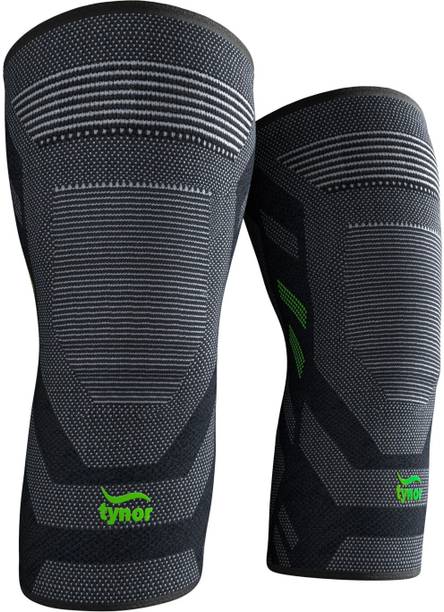 TYNOR Knee Cap Air Pro, Black & Green, Medium, 1 Pair Knee Support
