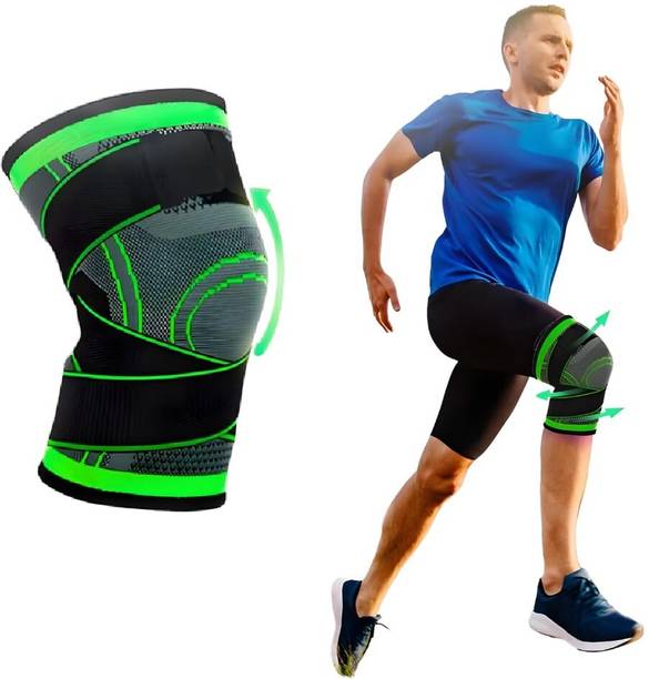 iamalot 3D Dual strap compression knee sleeve cap support for men and women (1 Pair) Knee Support
