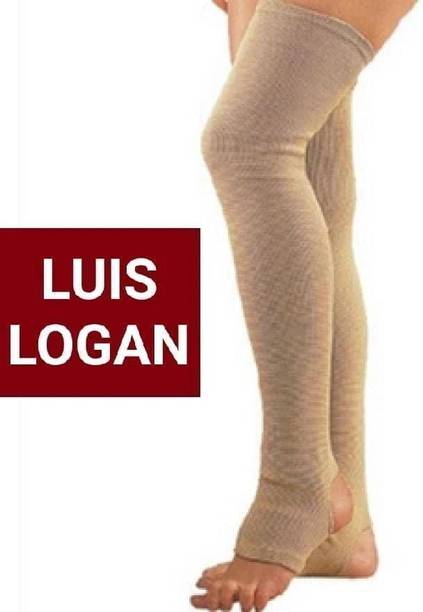 LUIS LOGAN Compression Above knee Stockings for Varicose Veins Knee Length Unisex (BEIGE,XXL) Knee Support