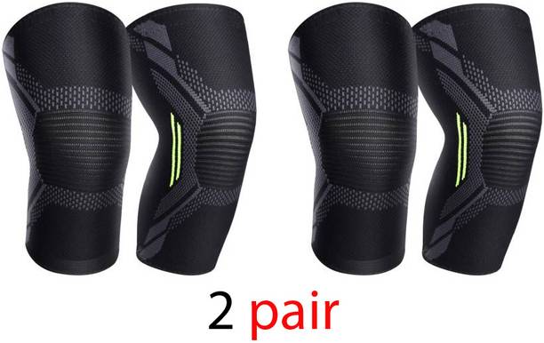 Leosportz 2 pair Knee Brace, Compression Sleeve Support Unisex, Running,Gym, Hiking Knee Support