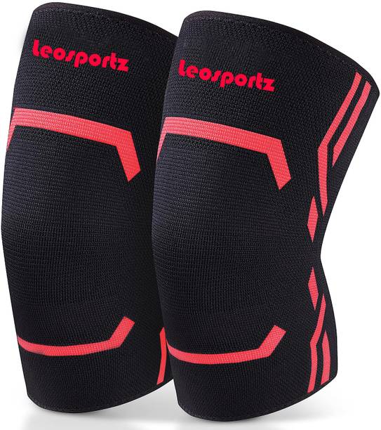 Leosportz 2 Pack Brace, Compression Sleeve Unisex, Running,Gym, Hiking Knee Support