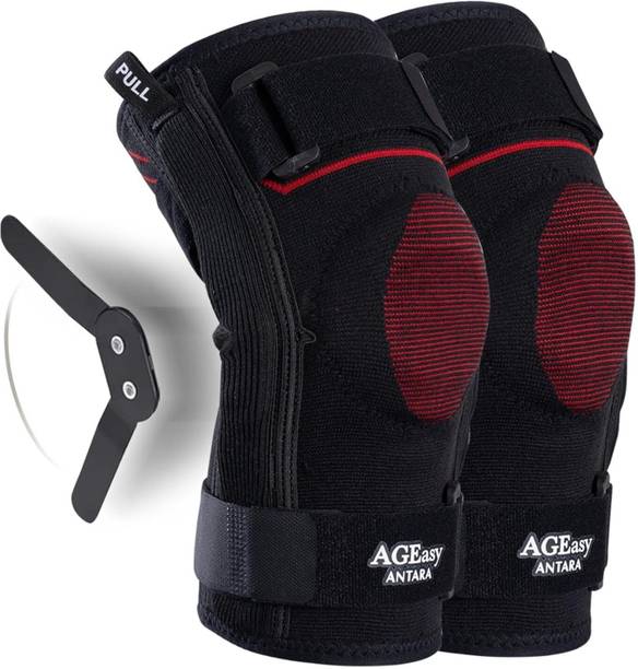 एजीईज़ी Comfort Hinged Knee Brace (Pair) Durable Hinge, Pain Relief for Men & Women नी सपोर्ट