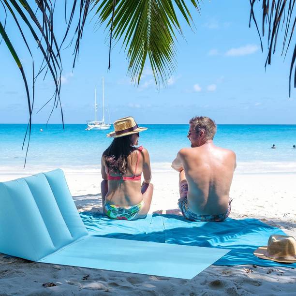 SUICUNE Inflatable Beach Lounge Chair, Portable Beach Mat Lounge Chair Supporter