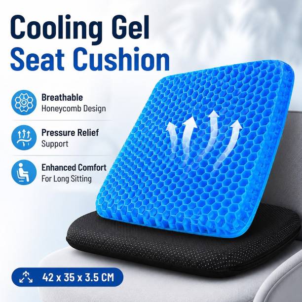 DIOXIT Cooling Gel Seat Cushion with Non Slip Cover 4 Office Chair Car Seat Wheelchair Posture Corrector